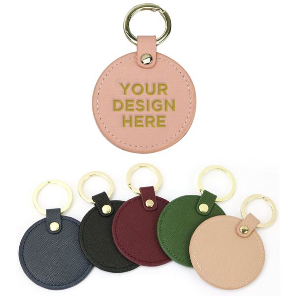 Round Leather Custom Keychains-Featured