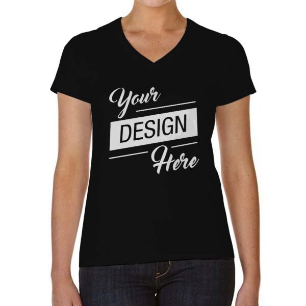 Women-Vneck-Cotton-Custom-Tshirts