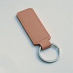 custom keychains - Rectangle Leather-Brown