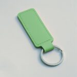 custom keychains - Rectangle Leather-Green