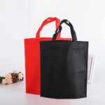 non-woven custom tote bags - red & black