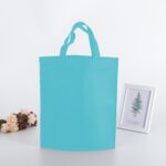 non-woven custom tote bags - sky blue