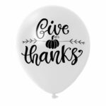 1. Custom Thanksgiving Balloons - White