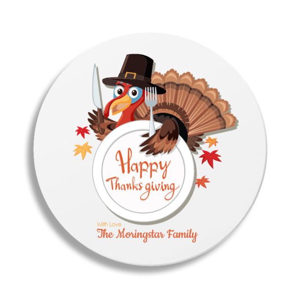 1. Custom Thanksgiving Coasters Round