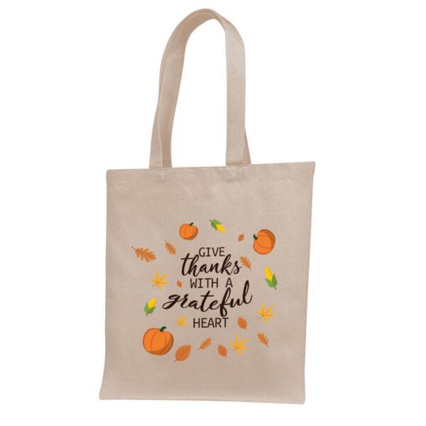 1. Custom Thanksgiving Tote Bags - Natural