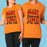 1. Custom Unisex Orange Halloween T-shirts