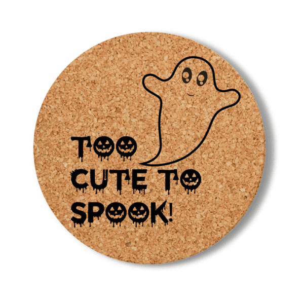 1. Cute Round Cork Halloween Coasters