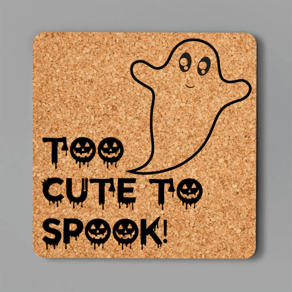 1. Cute Square Cork Halloween Coasters