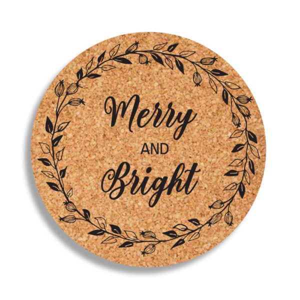 1. Merry Christmas Coasters Cork and Round