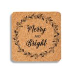 1. Merry Christmas Coasters Cork and Square