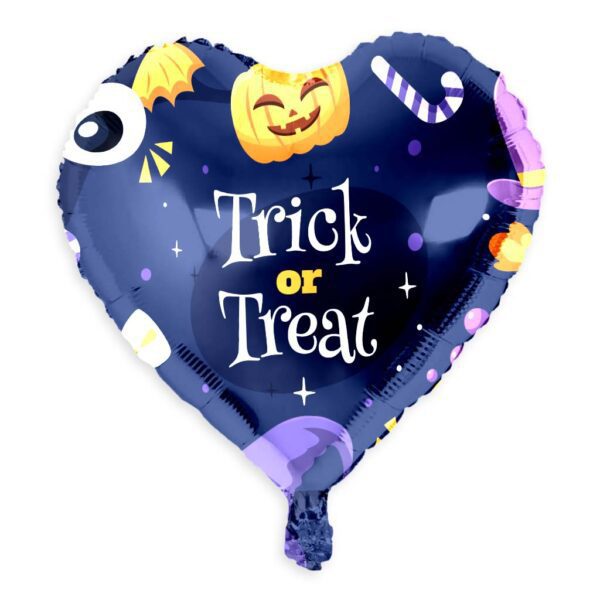 10. Full Color Heart Shape Foil Halloween Balloons