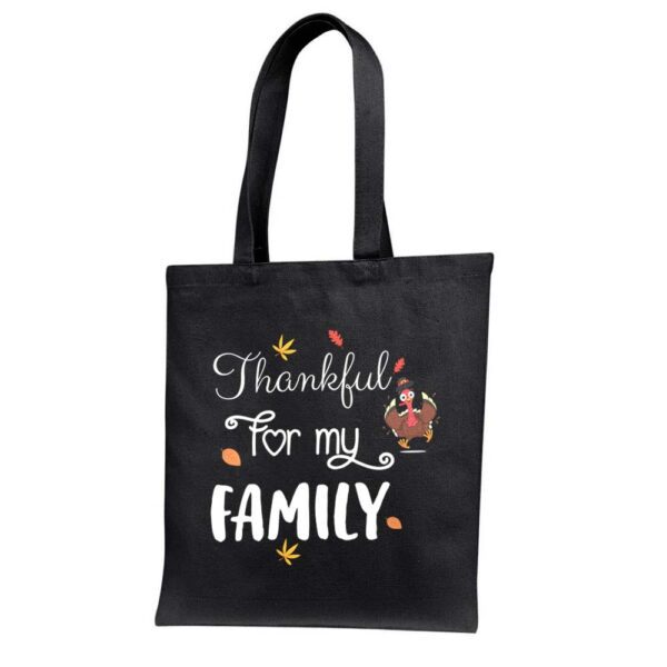 10. Thanksgiving Appreciation Custom Tote Bags - Black