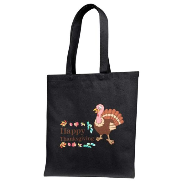 11. Black - Custom Thanksgiving Tote Bags