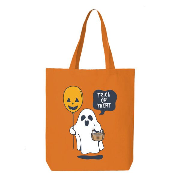 11. Custom Ghost Orange Halloween Tote Bags