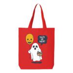 11. Custom Ghost Red Halloween Tote Bags