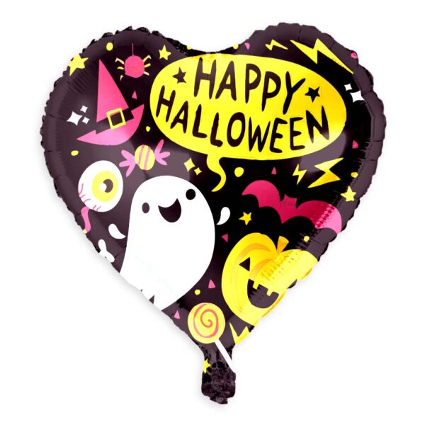 11. Heart Foil Halloween Balloons