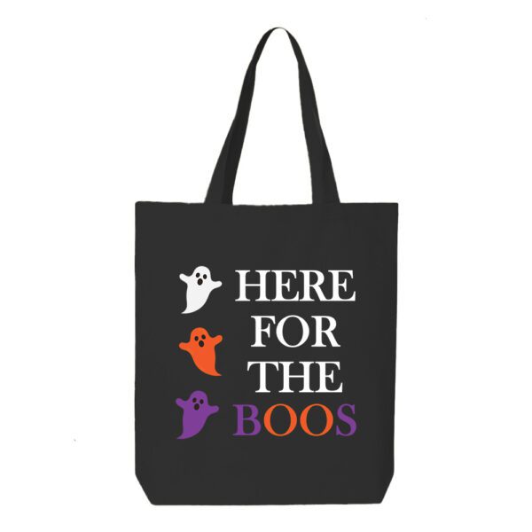 12. Custom Boo Black Halloween Tote Bags