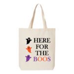 12. Custom Boo Natural Halloween Tote Bags
