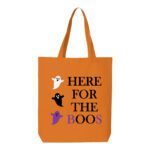 12. Custom Boo Orange Halloween Tote Bags