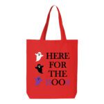 12. Custom Boo Red Halloween Tote Bags