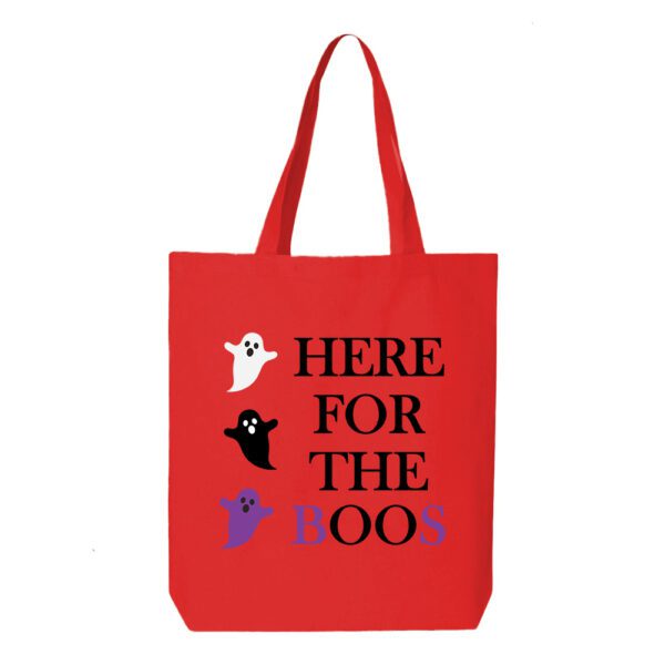 12. Custom Boo Red Halloween Tote Bags