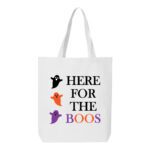 12. Custom Boo White Halloween Tote Bags