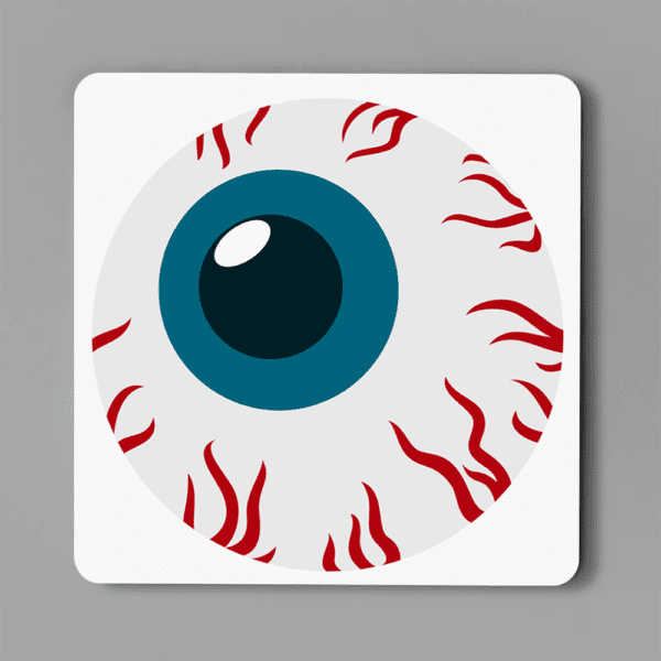 12. Custom Eye Square Halloween Coasters