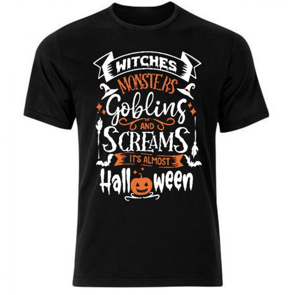 12. Custom Text Black Halloween T-shirts