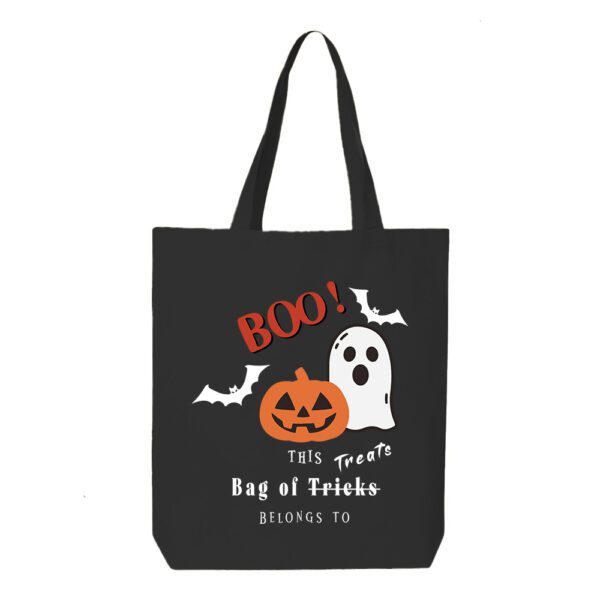 13. Trick or Treat Custom Black Halloween Tote Bags