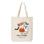 13. Trick or Treat Custom Natural Halloween Tote Bags