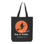 14. Custom Moon Witch Black Halloween Tote Bags