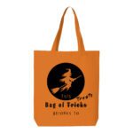 14. Custom Moon Witch Orange Halloween Tote Bags