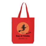 14. Custom Moon Witch Red Halloween Tote Bags