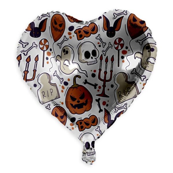 15. Heart Foil Halloween Balloons