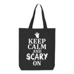 15. Keep Calm Black Halloween Tote Bags