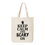 15. Keep Calm Natural Halloween Tote Bags