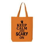15. Keep Calm Orange Halloween Tote Bags