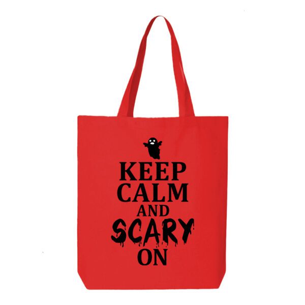 15. Keep Calm Red Halloween Tote Bags