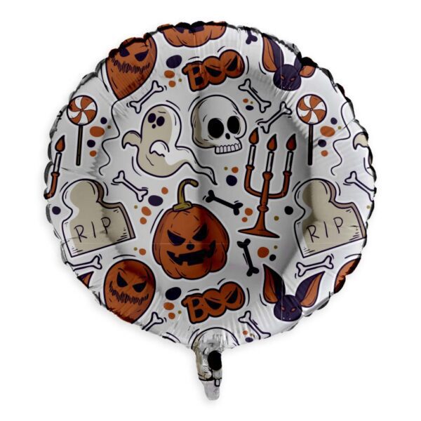 15. Round Foil Halloween Balloons