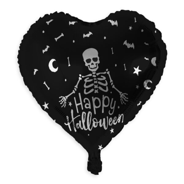 16. Heart Foil Halloween Balloons