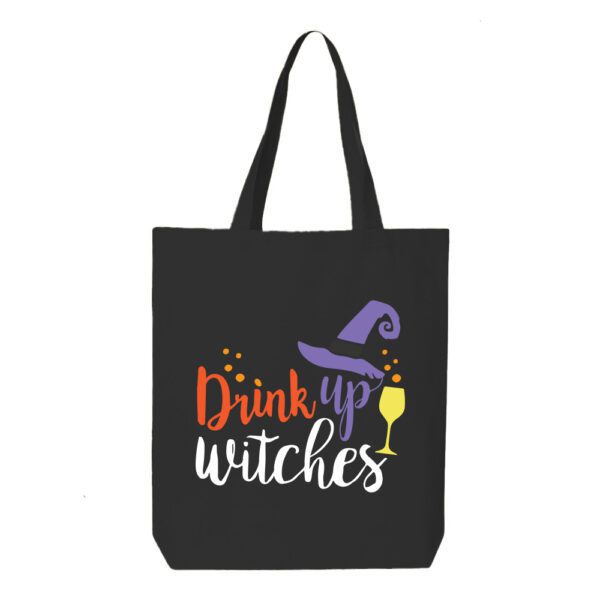 17. Custom Funny Black Halloween Tote Bags