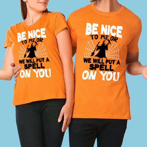 17. Custom Unisex Orange Halloween T-shirts