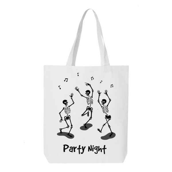 18. Party Night Custom White Halloween Tote Bags