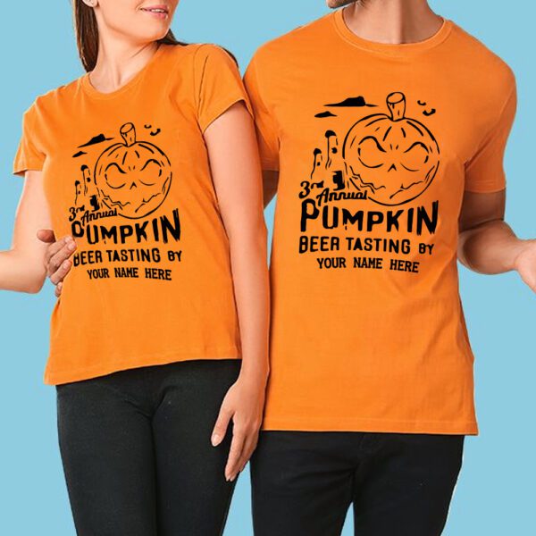 19. Custom Unisex Orange Halloween T-shirts