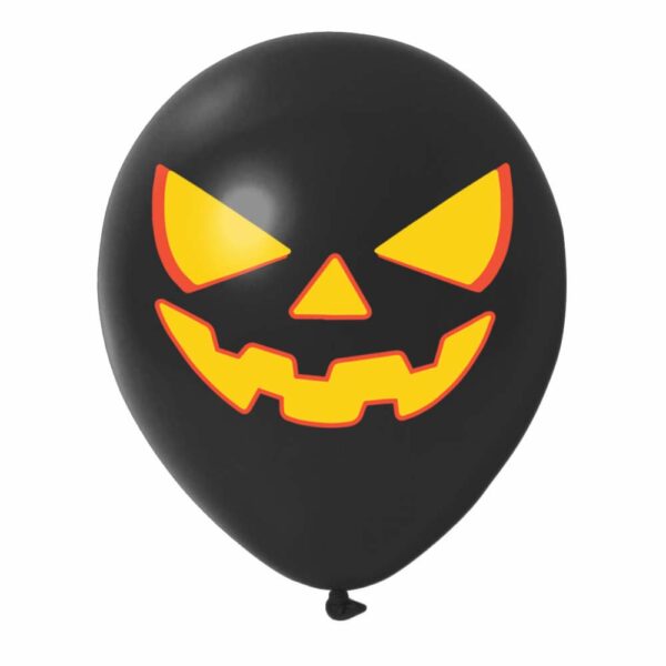 2. Black Spooky Halloween Balloons