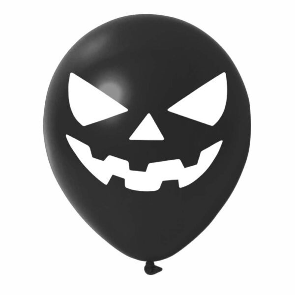 2. Black-white Spooky Halloween Balloons