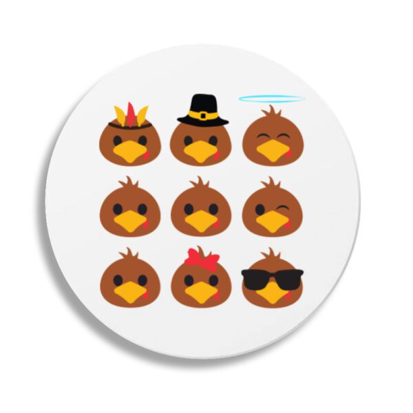 2. Custom Turkey Thanksgiving Coasters - Round