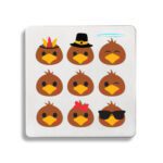 2. Custom Turkey Thanksgiving Coasters - Square