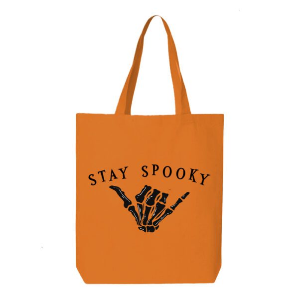 21. Stay Spooky Custom Orange Halloween Tote Bags