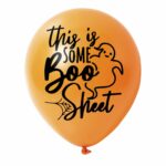 3. Custom Text Orange Halloween Balloons
